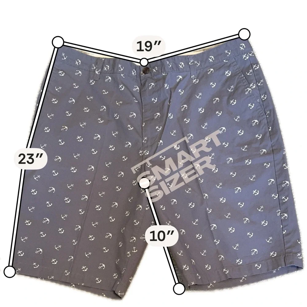 Dockers Men's Shorts Blue 38 Cotton Anchor Print Classic Fit Flat Front  Beach